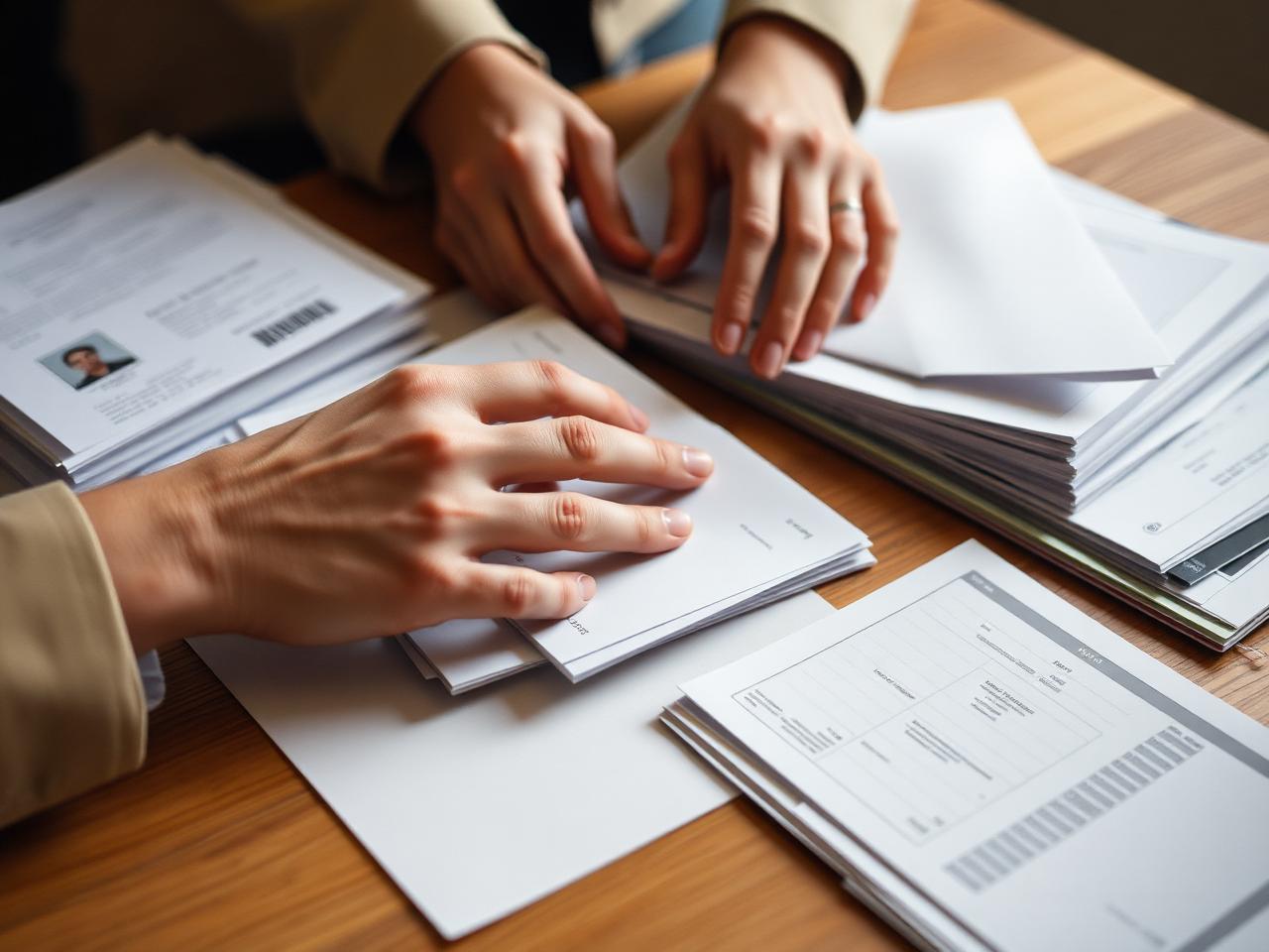 Tri de documents administratifs et papiers d'identité