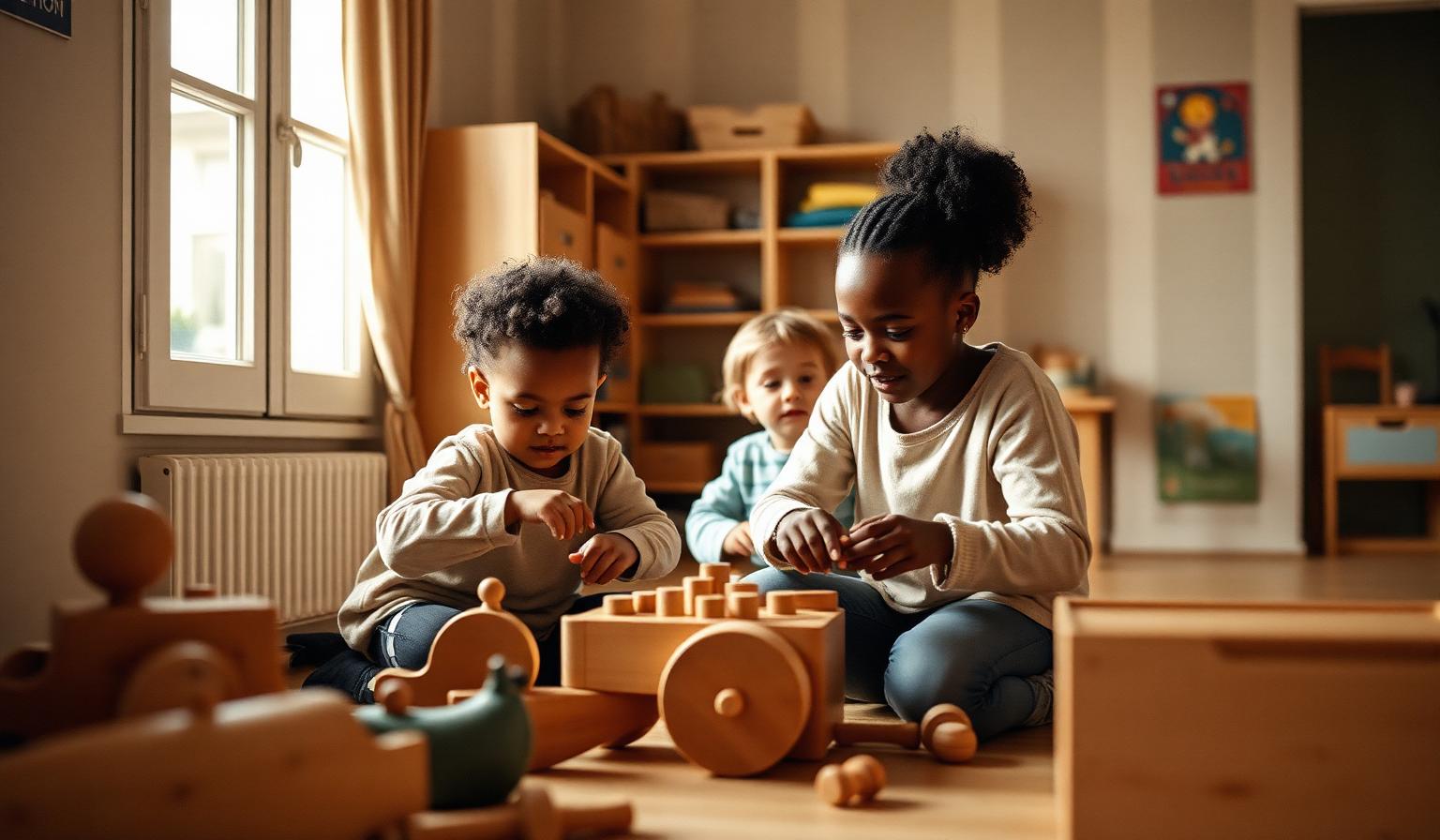 Activité d'éveil dans une crèche